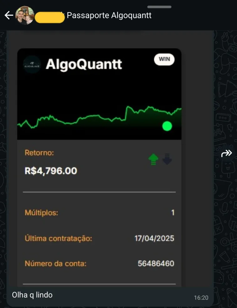 Mensagem de cliente que opera a estratégia